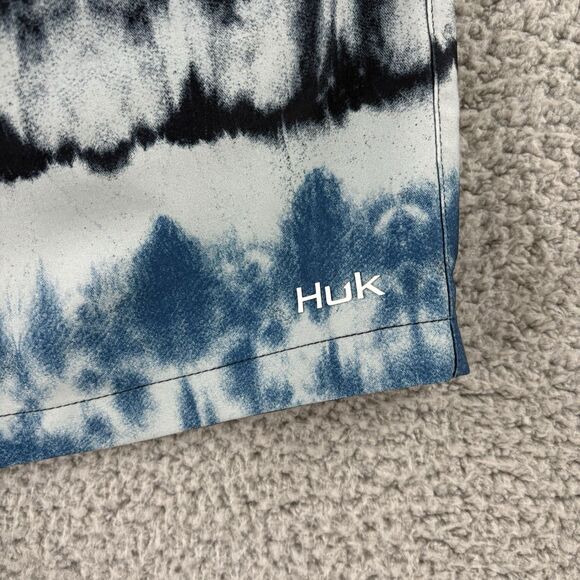 HUK Pursuit Volley Shorts Mens L Large Blue Swim Trunks Mesh Lined Quick Dry - Picture 2 of 8